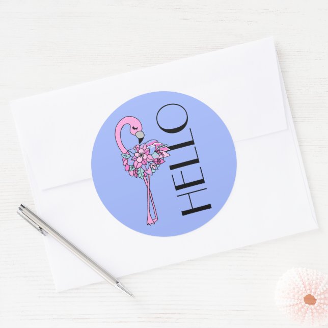 Pink Flamingo Flowers  Sticker (Envelope)