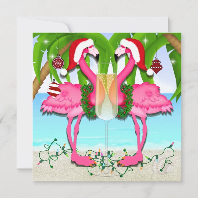 Pink Flamingo Fun Invitation #holidayZ (Front)