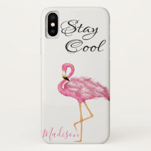 Pink Flamingo Fun Stay Cool Summer Name Case-Mate iPhone Case