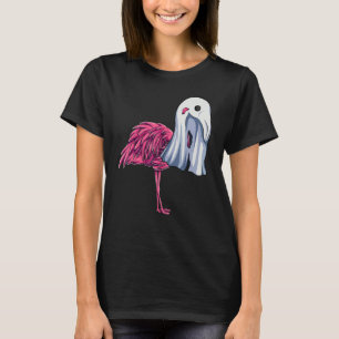 Pink Flamingo Ghost Cute Halloween Costume Women T-Shirt