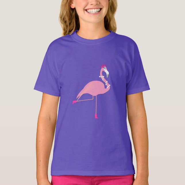 Pink Flamingo - Girls' Basic T-Shirt (Front)