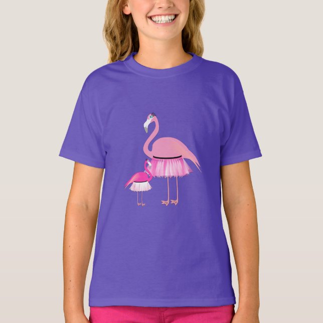 Pink Flamingo - Girls' Basic T-Shirt (Front)
