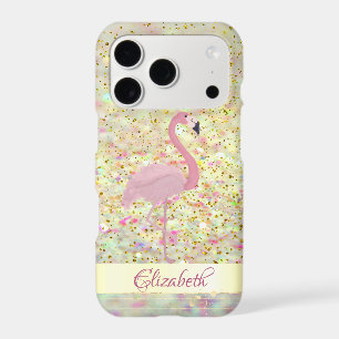Pink Flamingo  Glitter Bokeh Confetti