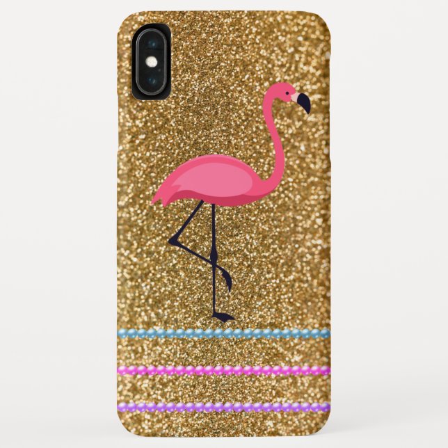 Pink Flamingo Glitter Case-Mate iPhone Case (Back)