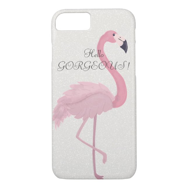 Pink Flamingo Glittery-Hello Gorgeous Case-Mate iPhone Case (Back)