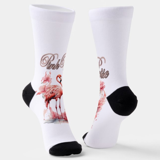 Pink Flamingo Grace | Bella Kotak Style Socks (Angled)