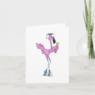 Pink Flamingo Graduation Announcement Card