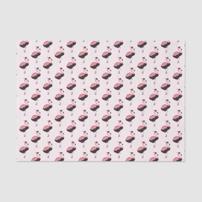 Pink Flamingo Graduation Tissue Paper (Front)