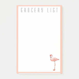 Pink Flamingo Grocery List Shopping Notepad 