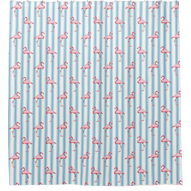 Pink Flamingo Illustration Tropical Pattern Stripe (Front)