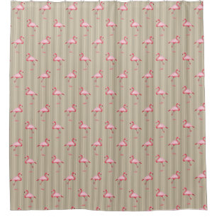 Pink Flamingo Illustration Tropical Pattern Stripe