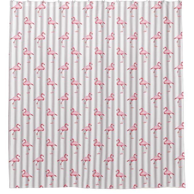 Pink Flamingo Illustration Tropical Pattern Stripe (Front)