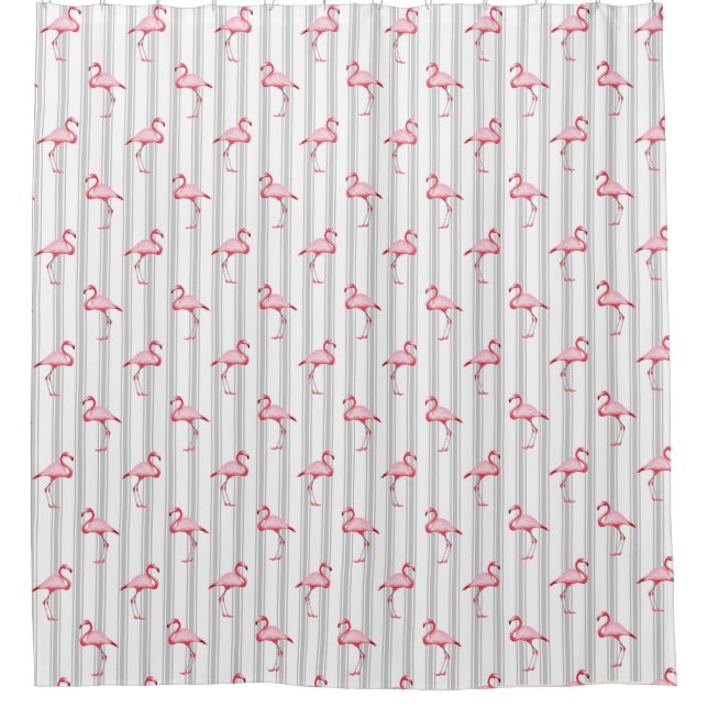 Pink Flamingo Illustration Tropical Pattern Stripe (Front)