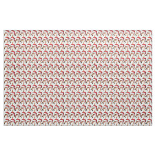 Pink Flamingo in a Santa hat Fabric