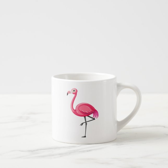 Pink Flamingo in Cartoon Style Espresso Cup (Right)