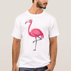 Pink Flamingo in Cartoon Style T-Shirt