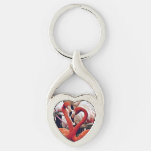 Pink Flamingo in Nature Keychain