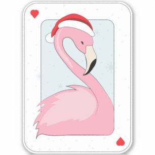 Pink Flamingo in Santa Hat