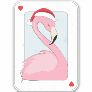 Pink Flamingo in Santa Hat