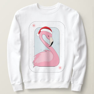 Pink Flamingo in Santa Hat Sweatshirt