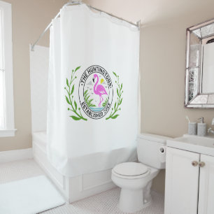 Pink Flamingo in Water Family Name Date Estd #1CW