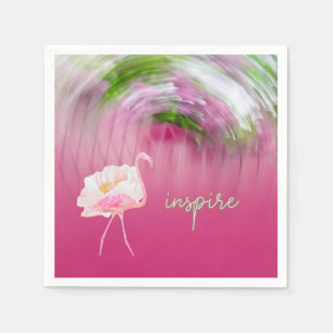 Pink Flamingo Inspirational Saying Inspire Quote Napkin