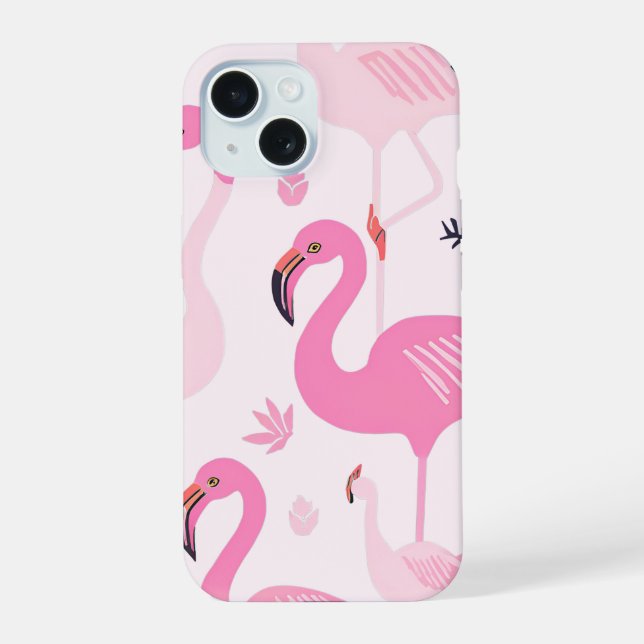 Pink Flamingo iPhone 15 Case (Back)