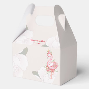 Pink Flamingo It's a Girl Baby Shower Favor Box