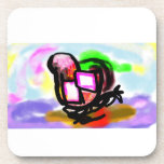 Pink flamingo joy love  coaster<br><div class="desc">Pink flamingo joy love</div>