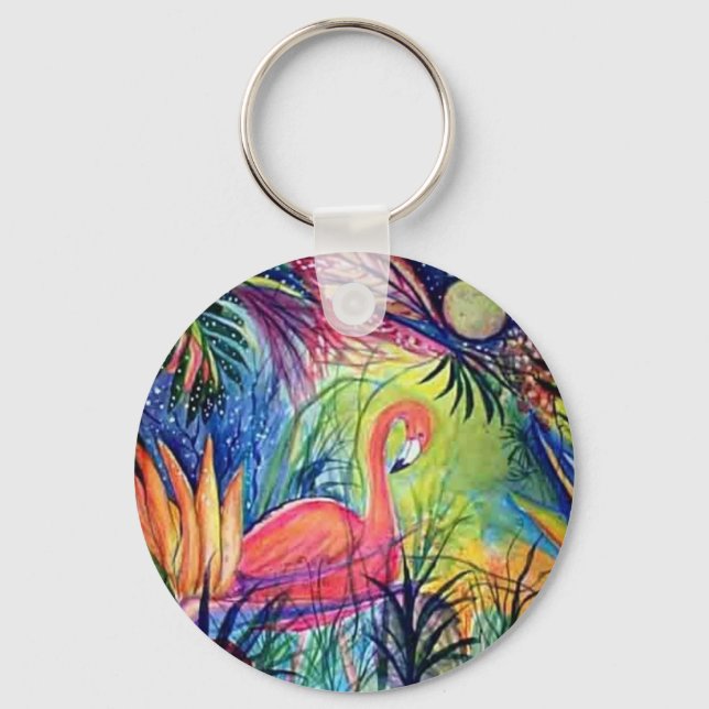 Pink Flamingo Keychain (Front)