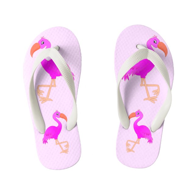 Pink Flamingo Kid's Flip Flops (Footbed)
