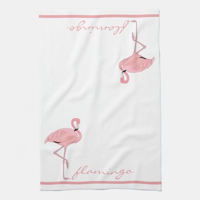 Pink Flamingo Kitchen Towel (Vertical)