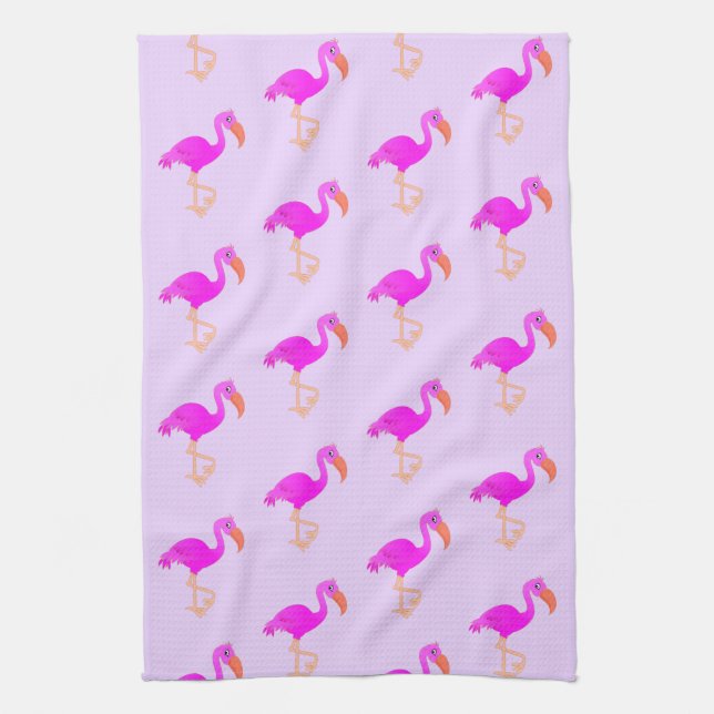 Pink Flamingo Kitchen Towel (Vertical)