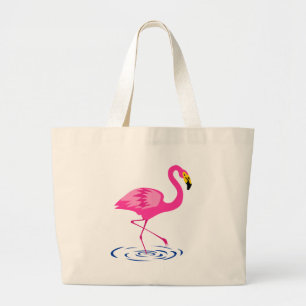 Pink Flamingo Large Tote Bag