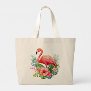 Pink Flamingo   Large Tote Bag