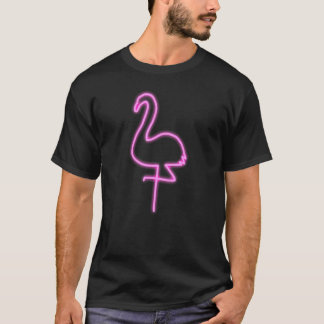 Pink Flamingo Line Cute Bird Animal T-Shirt