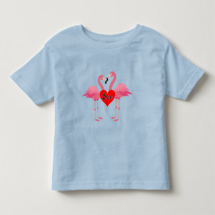 Pink Flamingo Love Design - Toddler Fine Jersey T- T-shirt