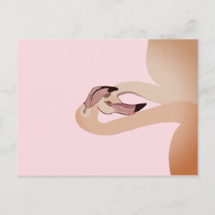 Pink Flamingo Love Postcard