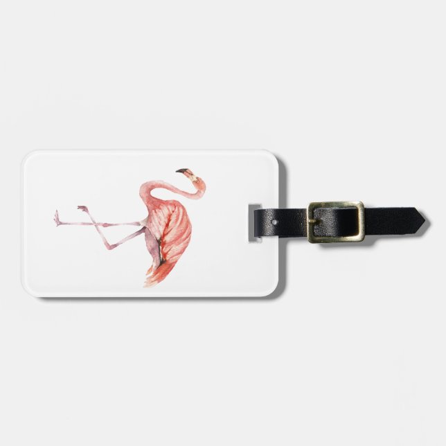 Pink Flamingo Luggage Tag (Front Horizontal)