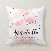 Pink Flamingo Mom Daughter Personalized Birth