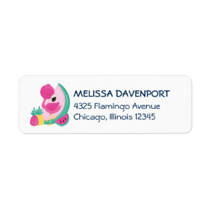 Pink Flamingo Momma & Baby with Palm Trees