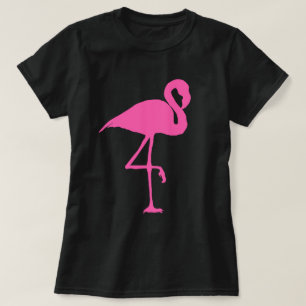 PINK FLAMINGO on Black T-shirts