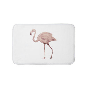 Pink Flamingo Painting Bath Mat