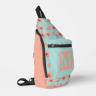 Pink Flamingo Paradise Watercolor Pattern Sling Bag