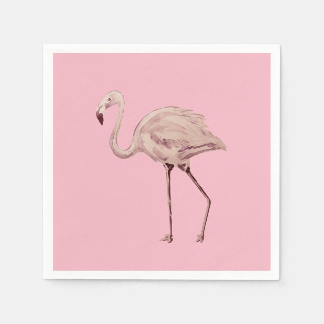 Pink Flamingo Party Paper Napkin (Front)