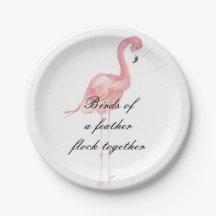 Pink Flamingo Party Paper Plates