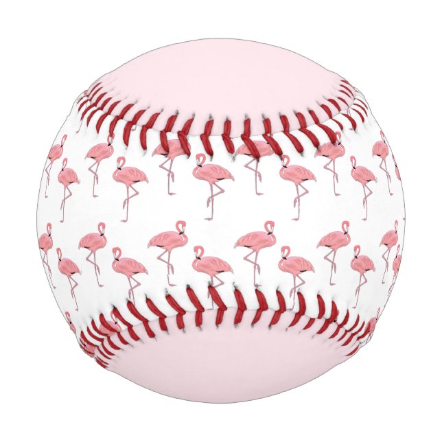 Pink Flamingo Pattern Baseball (Front)