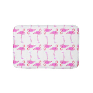 Pink Flamingo Pattern Bath Mat