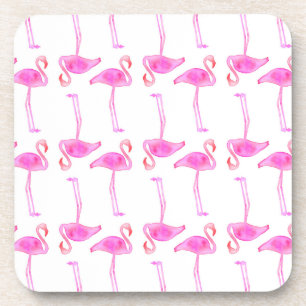 Pink Flamingo Pattern Coaster