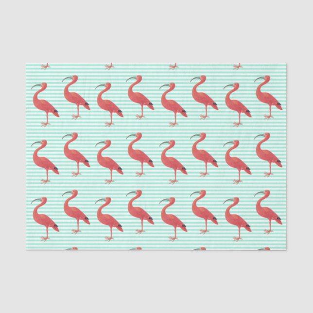 Pink Flamingo Pattern- Fine Art Tissue Paper (Front)